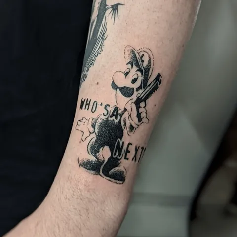 Luigi Tribute (By Me), Newton Road Tattoo, Swansea UK