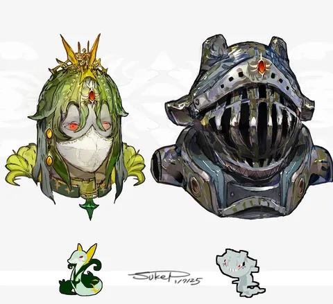 I made some Pokémon inspired headgears! [OC]