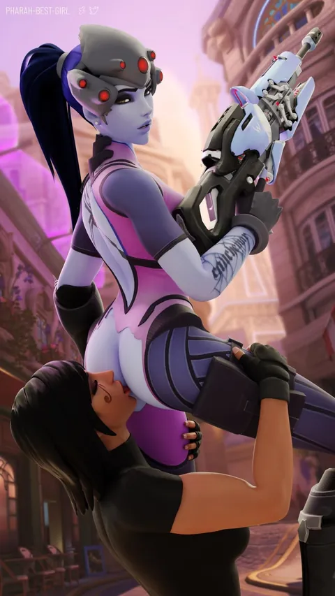 Widow, Mercy, Moira, Ana, Pharah, Brig, and Tracer