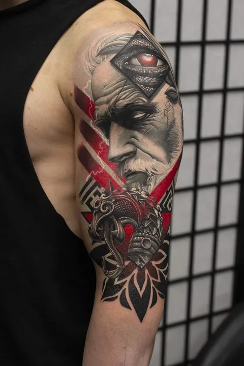 First part of my Norse Mythology tattoo done! Pierrelatte, France