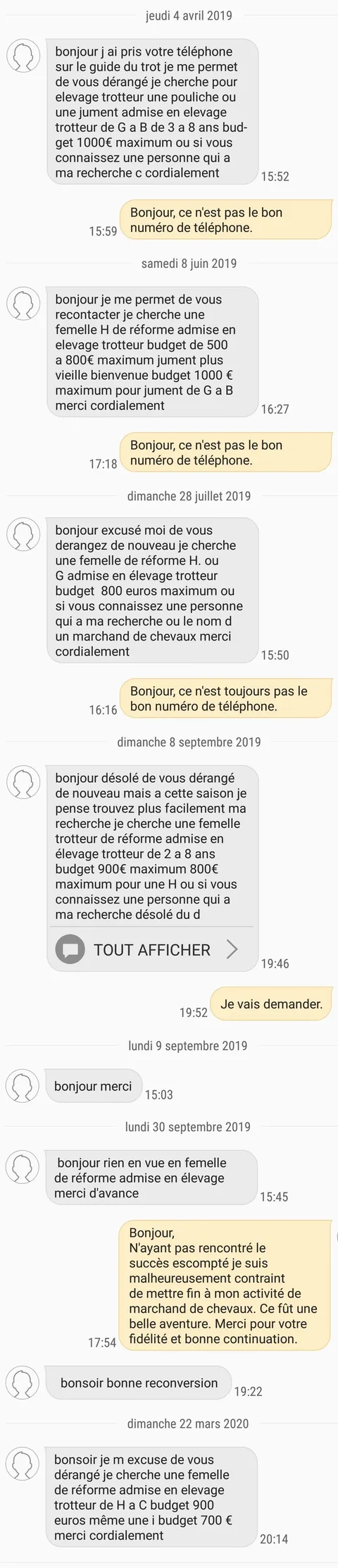 Pendant le confinement les affaires continuent [pouliche]
