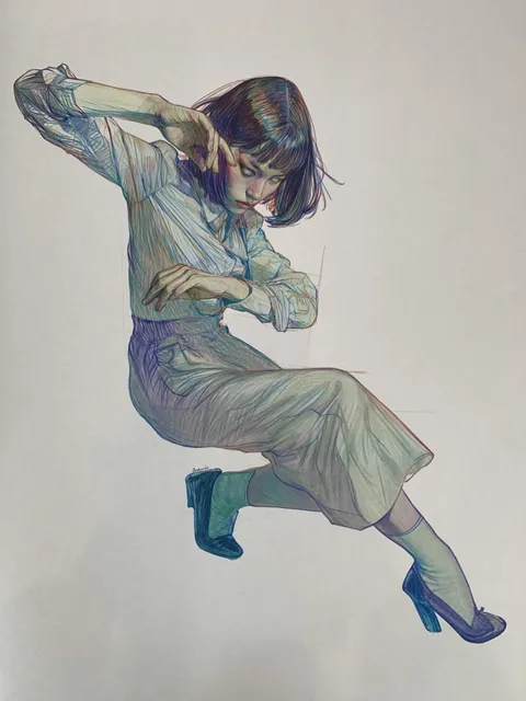 Fear(less) I, Senescence, Colour Pencil, Copic Marker, Ink and Multiliner, 2025