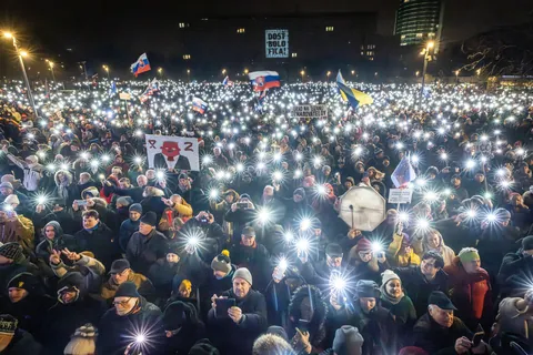 Thousands of people protested in Slovakia, with a Hungarian party joining the protests for the first time