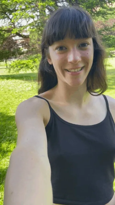 playful tits in the park
