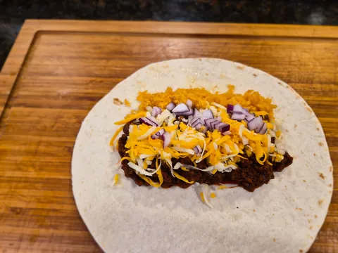 Beef, bean, and rice burritos [Homemade]