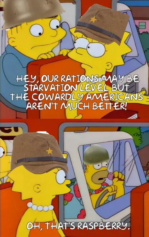 When 60% of your casualties are related to malnutrition and you see the US building another ice-cream barge