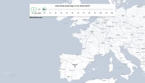 Los lugares a los que puedes llegar en tren desde Madrid en 12h