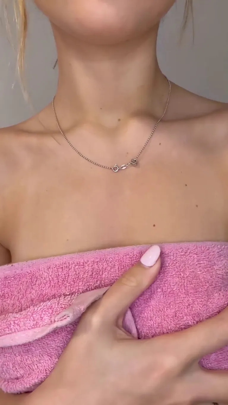 cute nude after shower