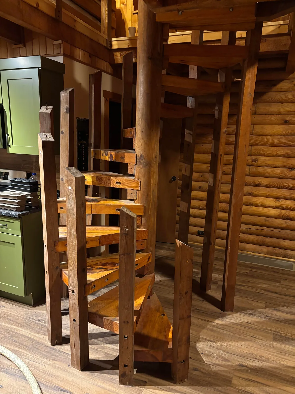 Made a spiral staircase railing for my cabin