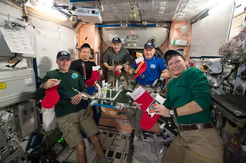 Christmas inside the International Space Station