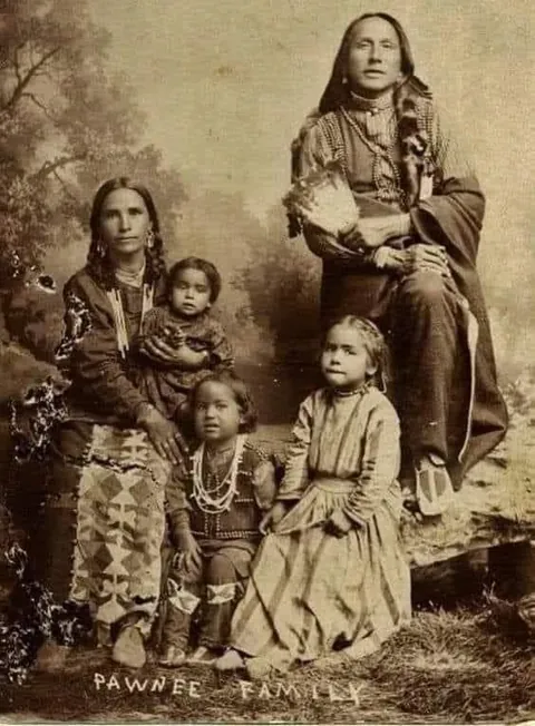 A Pawnee family, 1889