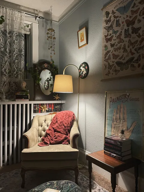 The reading corner in my 120-year-old apartment