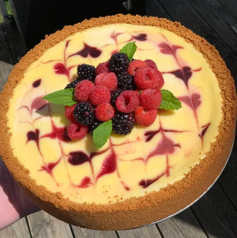 [Homemade] BlackBerry &amp; Raspberry Cheesecake
