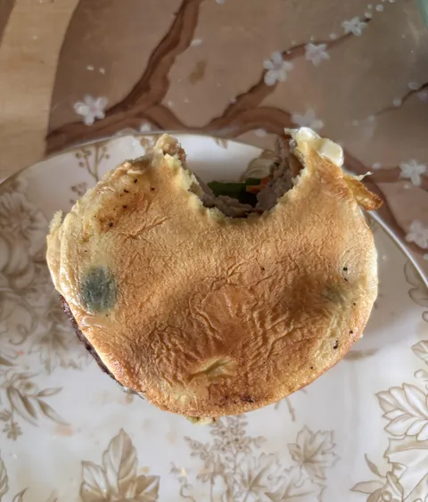 Set down my burger after my first bite.
