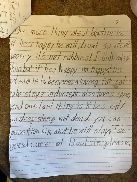 This Letter from a Child Surrendering Their Cat Broke Me Today
