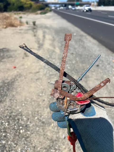 [OC] I volunteer in the Bay Area. I use a magnet to remove objects that can cause flat tires.