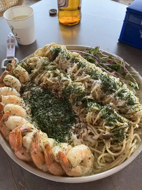 [i ate] pasta gorgonzola, shrimps