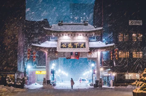 ITAP of a girl in a snowstorm