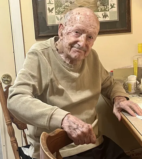 This is my 98-year-old father-in-law, Raymond. When he was 5 years old, he met the actress Jean Harlow.