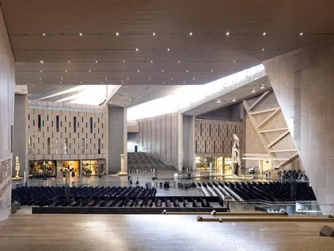 Grand Egyptian Museum by Heneghan Peng Architects in Giza, Egypt. The largest museum in the world for a single civilization