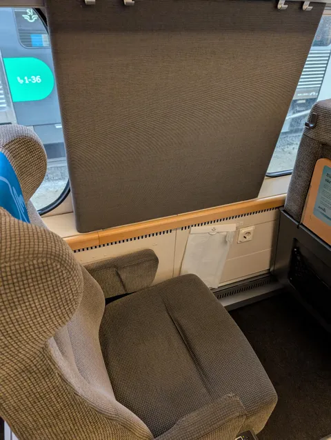 This is my "window" seat for a 6 hour train ride.