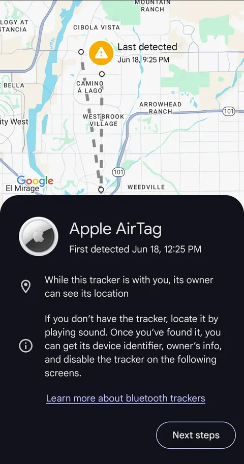 Apparently, I am somehow being tracked with an Apple Airtag, but was not notified until 9 hours later