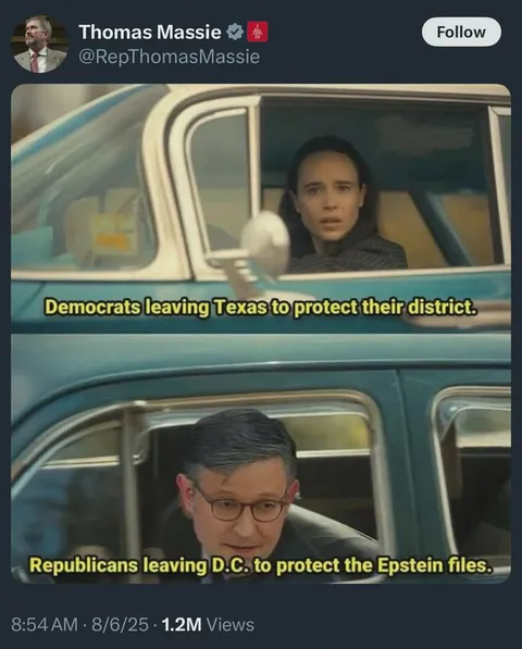 The fact that Rep Massie posted this meme makes it 10x funnier