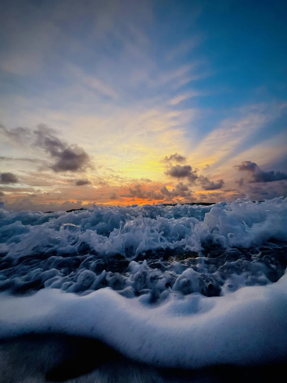 ITAP of waves coming ashore at sunrise