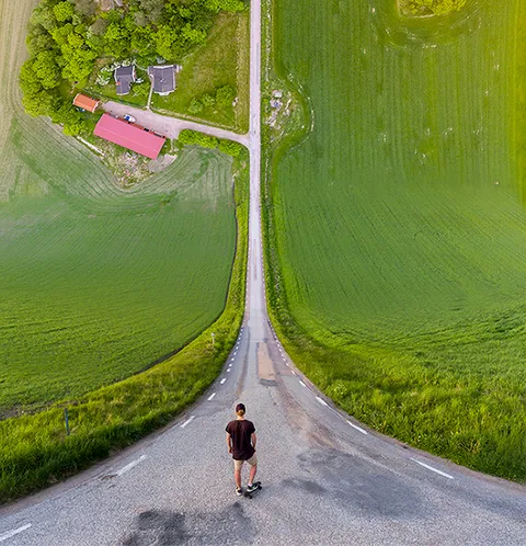 I took 5 pictures with my drone and stitched them together to create this inception style picture.