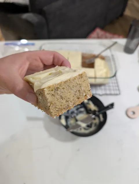 [Homemade] Banana bars with cream cheese frosting