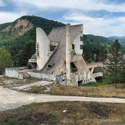 Abandoned modernist hotel in Bosnia