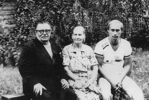 Putin with Mom and Dad