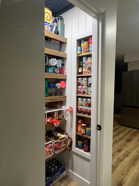 Reclaimed unused coat closet for pantry expansion