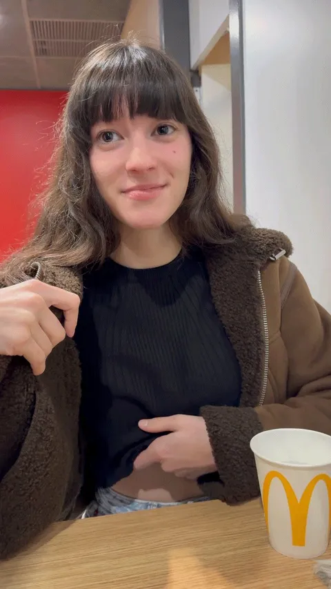 Sneaky moves while keeping an eye out at McDonald’s