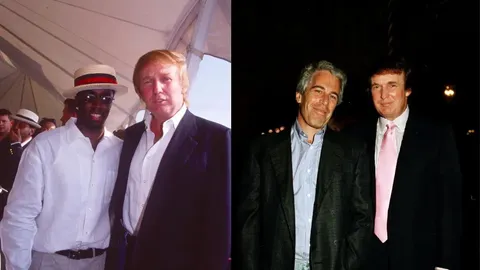 Donald Trump with two friends of his, 1998