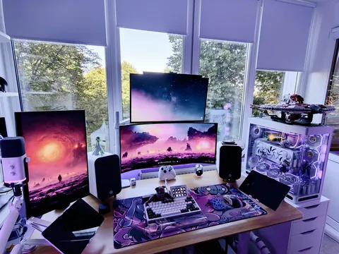 My new workspace and gamespace after switching from a laptop