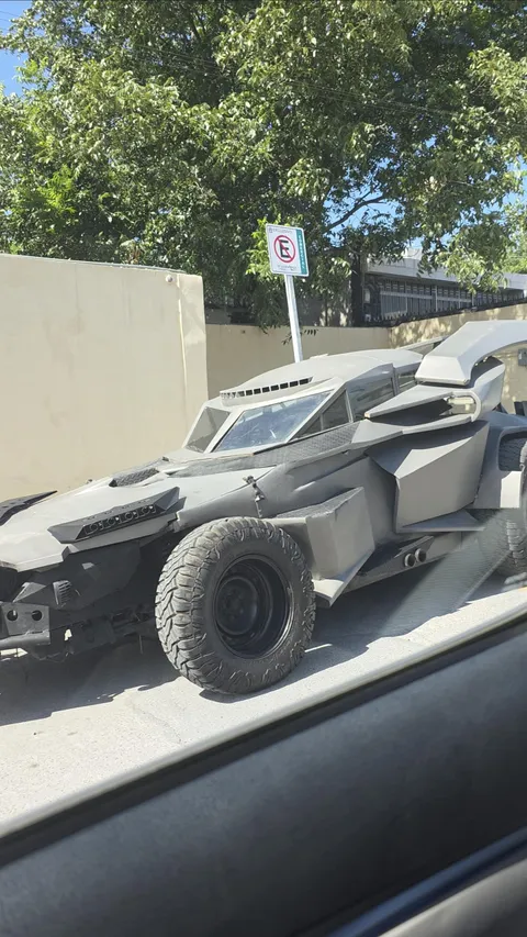 My neighbor owns a batmobile