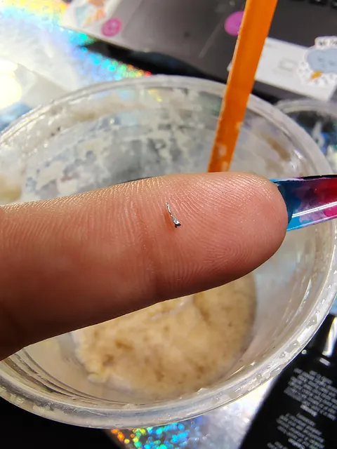 Boyfriend bought me a drink this morning, only for me to start finding metal bits halfway through..