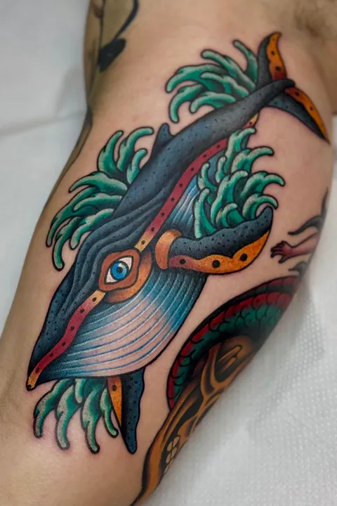 Nautical sleeve by Theo Koronidis at Lazy Bones Tattoo Studio, Thessaloniki, Greece