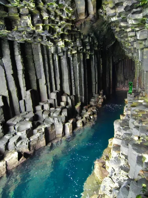 Fingal's cave, Scotland. Looks like something straight out of Minecraft.