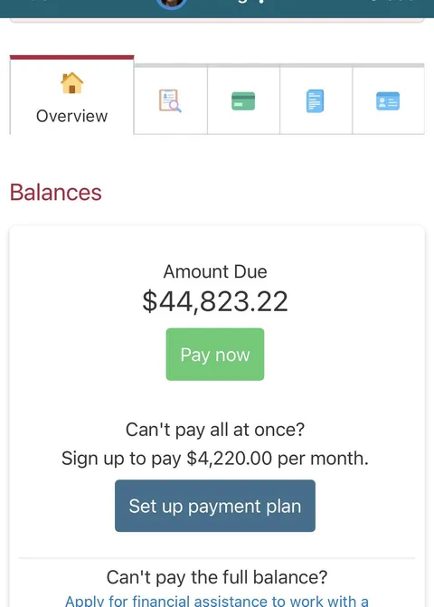 We owe for a surgery that was pre approved by our health insurance.