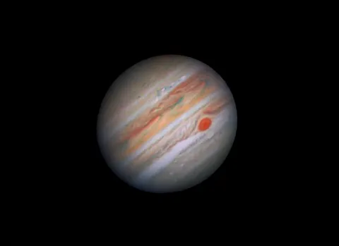 Jupiter's rotation over one hour