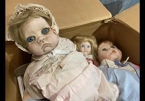 My wife inherited her grandmas doll collection. These beauties are up in our attic. 