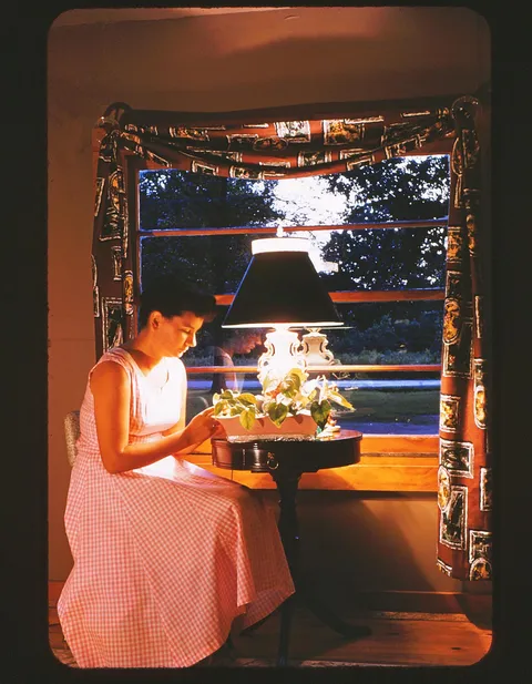 A photo of my mother taken by my non-professional photographer dad back in the mid to late 1950's.  He really captured the moment well!