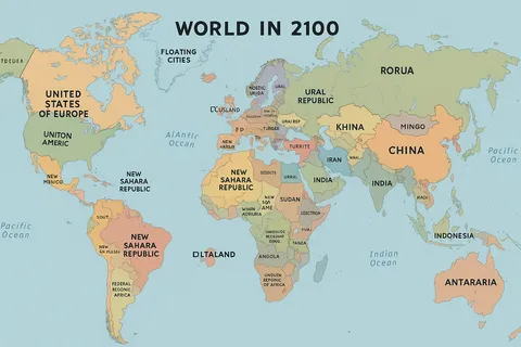 I asked ChatGPT to show what it would think a world map would look like in 2100