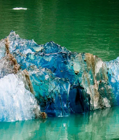 Pure Blue Glacier Ice Floating by our boat above Ketchikan [OC] [3384x3989]