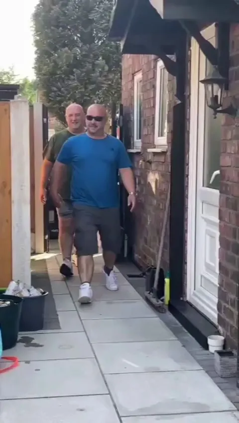 My wife got my fav band, All Hail Hyena, to play a surprise private gig in my garden for our 10yr anniversary. Here's my reaction. (OC)