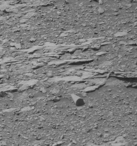 This is an image of a "cylindrical object" taken by Mast Camera onboard NASA's Mars rover Curiosity on Sol 3556 (2022-08-07)