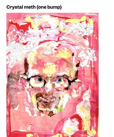 Bryan Lewis Saunders has been documenting his experiences with different drugs and intoxicants in the form of expressive self-portraits