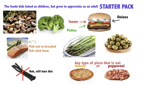 The foods kids hated as children but grew to appreciate as an adult Starter Pack